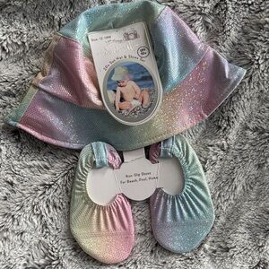 Sparkly Pastel Baby Hat and Shoe Set